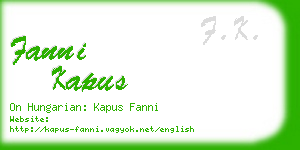 fanni kapus business card